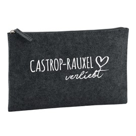 Huuraa Kulturbeutel Castrop-Rauxel verliebt Geschenk 1 Liter Charcoal Filz Castrop-Rauxel Geschenkidee