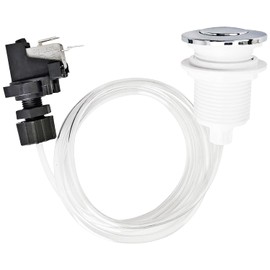 Hot Tub Air Switch 16A On Off Push Air Button Switch for Jetted Whirlpool Jet Bath Tub Spa Air Switch Air Activated Switch Button for Sink Top Garbage Disposal Part (1 Set, Polished Silver)