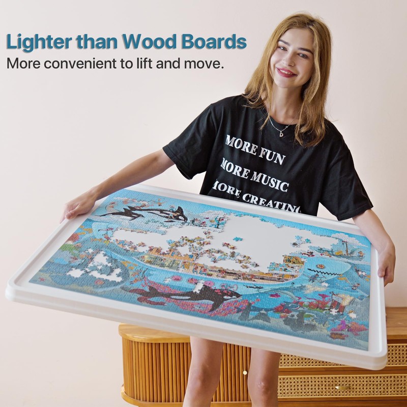 Playboda 1500 Pieces Rotating Plastic Puzzle Board with Drawers and
