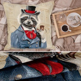 ANRO Cushion Cover Decorative Cushion Sofa Cushion Cover Tapestry Badger 45 x 45 cm without Filling