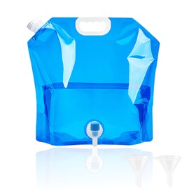 Grantop 10L Camping Water Bag With Tap Set, Camping Water Container Bag, Drinking Water Container With Funnel, Water Container With Tap Collapsible, Portable Water Container for Camping, Picnics, BBQ