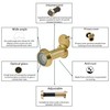 Door Viewer Polished Brass Peephole Wide Angle 50-75mm Thick Doors