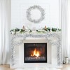 KINGLAKE Christmas Tinsel Garland, 10M x 9CM Silver Xmas Shiny