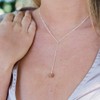 Sunstone Raw Nugget Lariat in Sterling Silver