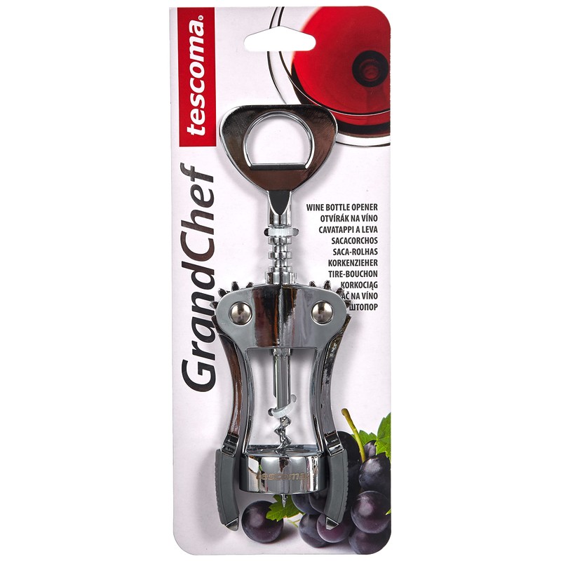 Tescoma 428732 Hebelkorkenzieher, Stahl verchromt, Grau