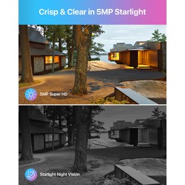 ZOSI 2 x 5MP 3K Pan/Tilt WLAN Outdoor Surveillance Camera, 355°/140° Swivelling IP Camera with Plug-in Power, 8x Digital Zoom, Person Detection, C296