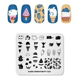 Rolabling Summer Ice Cream Nail Stamping Plate Cute Animal Print Template