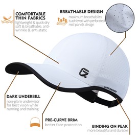 GADIEMKENSD Sport Caps Running Hat Golf Hats Mens Baseball Cap Quick Dry Lightweight Breathable Trucker Hat Outdoor Hiking Run A Go Dad Soft Unstructured Breezy Coll Thin Mesh Hat for Men Women White