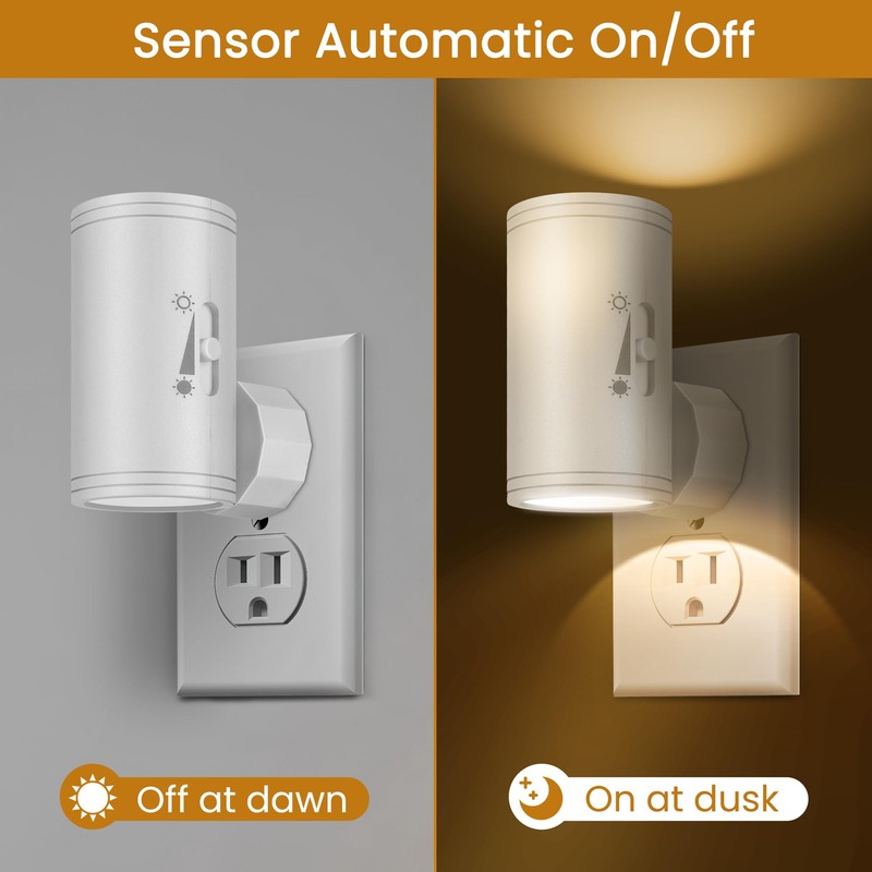 SETEN LED Plug-in Wall Night Light with Dimmable 0-300 Lumens,