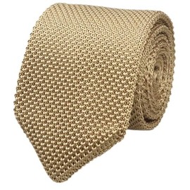 Mens Champagne Knitting Ties Woven Silk Spring Wedding Party Formal Necktie Gift for Dad