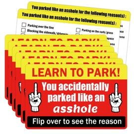 Bad Parking Cards 3.5"x2" You Parked Like an Funny Learn to Park Parking Violation Multi Violation Reasons for Adults (200 pcs)