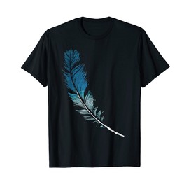 Light Blue Feather Lightweight Bird Feathers Symbol Tribal T-Shirt