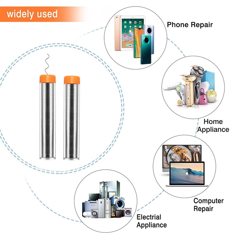 2Pcs Solder Wire,1mm Diameter Rosin Core Solder for Electronic Electrical