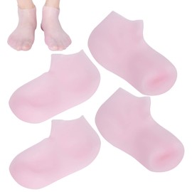 Dos calcetines de cuidado de pies de silicona para mantener los pies húmedos calcetines de Pedicura para hombres y mujeres con calcetines de pies agrietados (l (39-41))