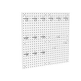 MIFLUS Peg Board,12"x12" White Metal Pegboard Wall Organizer with Pegboard Accessories 4 Packs Metal Pegboard Panels