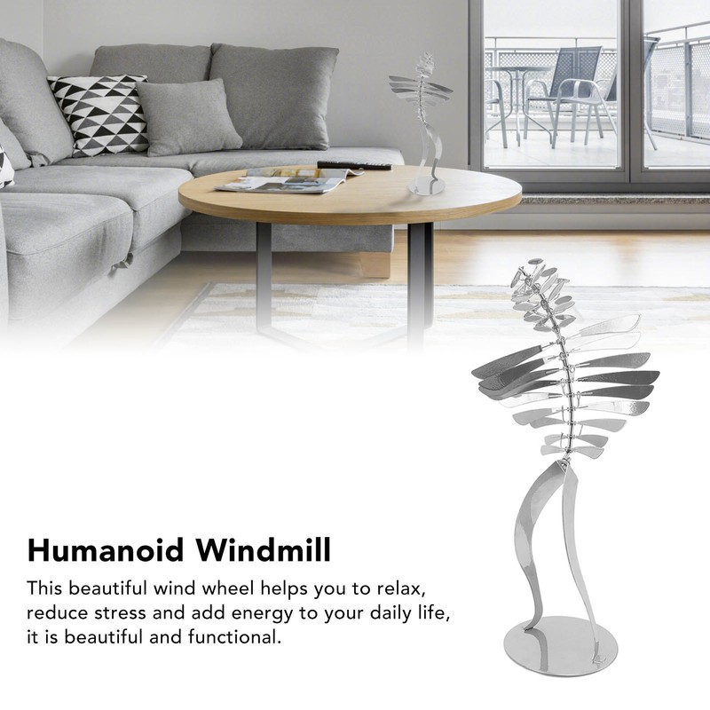 Metal Rotating Windmill Wind Braking Figurine Humanoid Rotating Windmill Home