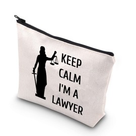 PLITI Lawyer Cosmetic Bag Libra of Justice Gift Lawyer Gift Keep Calm I'm A Lawyer Makeup Bag, Keep Calm Lawyeru