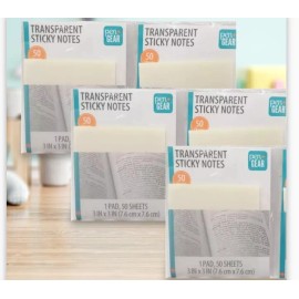 pen gear 150 sheets (3 packs / 50) transparent sticky notes 3" x 3" repositionable