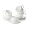 BTaT- Tea Cups and Saucers with Gold Trim, Set of