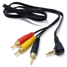 DRUT 1m Right Angle 4 Pole 3.5mm Jack To 3 x RCA Composite & Stereo Audio Video Lead Cable 3.3ft
