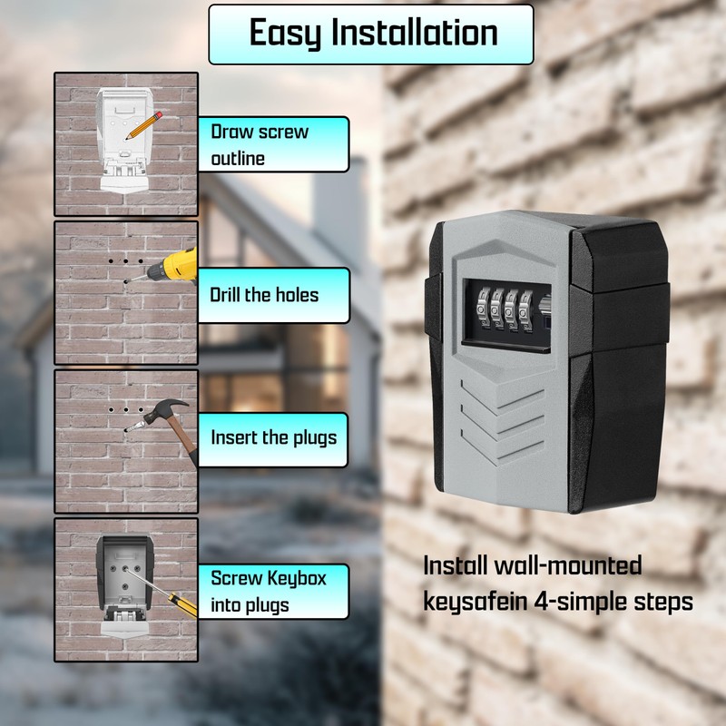 ViperSafe - Heavy-Duty Key Lock Box – Full Metal Wall-Mounted