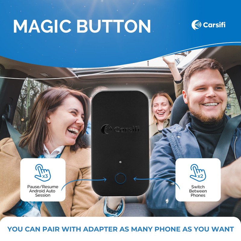 CARSIFI Wireless Android Auto Adapter for All Cars and Head