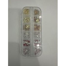 60 Pcs 3D Cherry Bow Nail Charms Gems Set, Pink Red Bows Nail Art Jewels, 9 Styles Gold Nail Cherry Cross Charms for Nail Art Design Y2K DIY Accessories