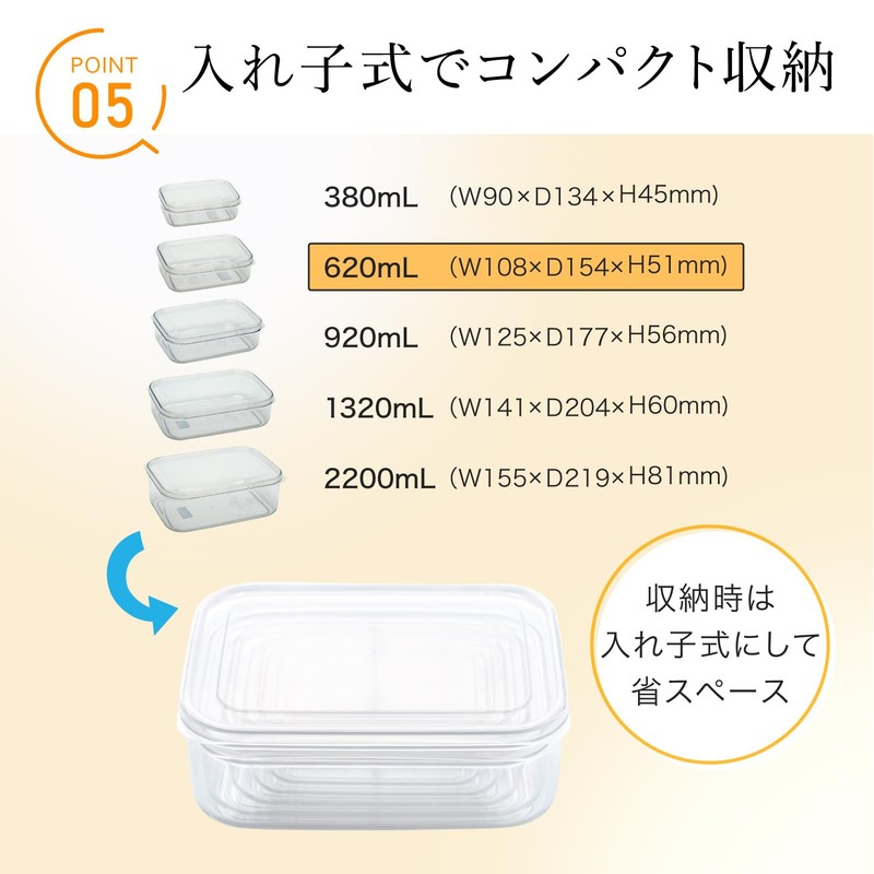 Iwasaki A-073 NN Storage Container, Micro Clear Food Case, 21.2