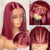 FJsuprise 12 inch 99j Burgundy Bob Wigs Human Hair Pre