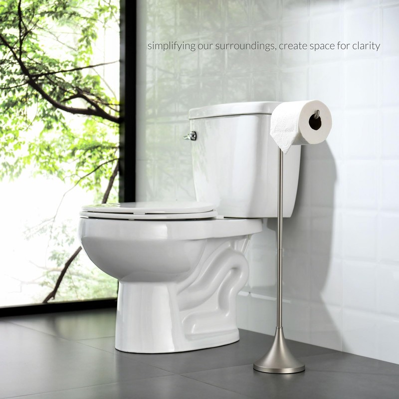 simpletome Toilet Paper Holder Free Standing, Stable Weighted Base, Modern