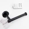 Black Towel Holder 2 Set - Towel Ring & Toilet