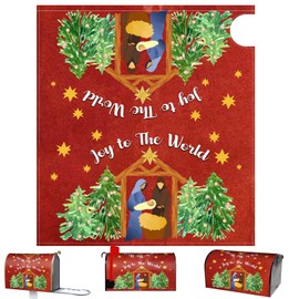 Christmas Magnetic Mailbox Covers, Merry Christmas Mailbox Covers, Magnetic Religious Nativity Mailbox Covers, Decorations, Xmas Mailbox Covers, Magnetic Standard Size Decor for Holiday Garden Yard