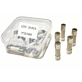 8A125V, 8Amp 125V, 8A 125V Fuse, 5 * 20mm, F8AH Fuse, Fast Blow Ceramics Fuses Assortment Kit, Ceramics Cartridge Fuse, 20 Packs (8A)