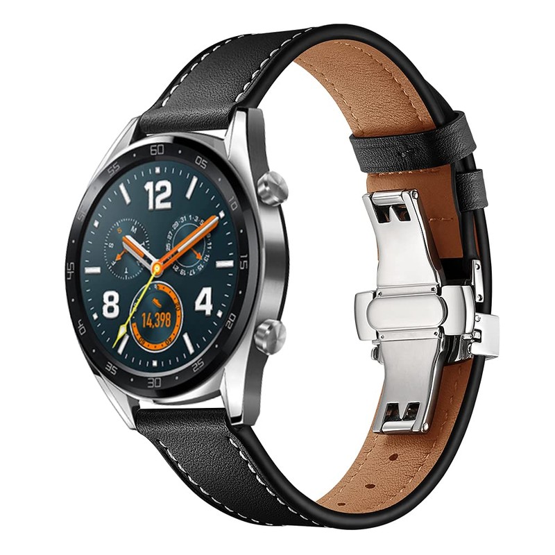 JBR Top Grain Leather Butterfly Unfolding Button Buckle Replacement Watch