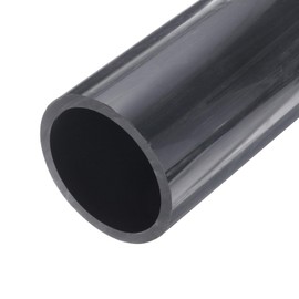 MECCANIXITY 3 Inch PVC Rigid Tube Round Pipe 76.6mm ID 90mm OD 9" Length Dark Grey High Impact for Water Pipe, Crafts, Cable Sleeve