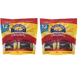Pacific Gold Original Beef Jerky Value Pack - 2 Bags of 12 - 1.25 oz per Bag Bag - Total 24