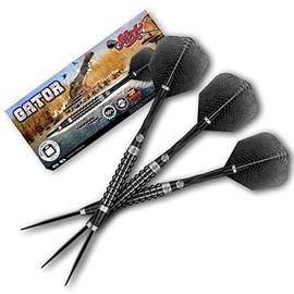 Shot! Americana Gator Steel Tip Dart Set-90% Tungsten Pro Throwing Darts Steel Tip Set, Professional – Made in New Zealand – Designed Dart Flights for Women & Men – Metal Tip Bar Darts for Adults