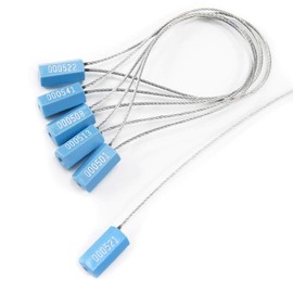 WUBAO Security Tamper Proof Pull Tight Shipping Seals Numbered Self-Locking Container Tag Safety Tay for Tanker (50pcs Blue)