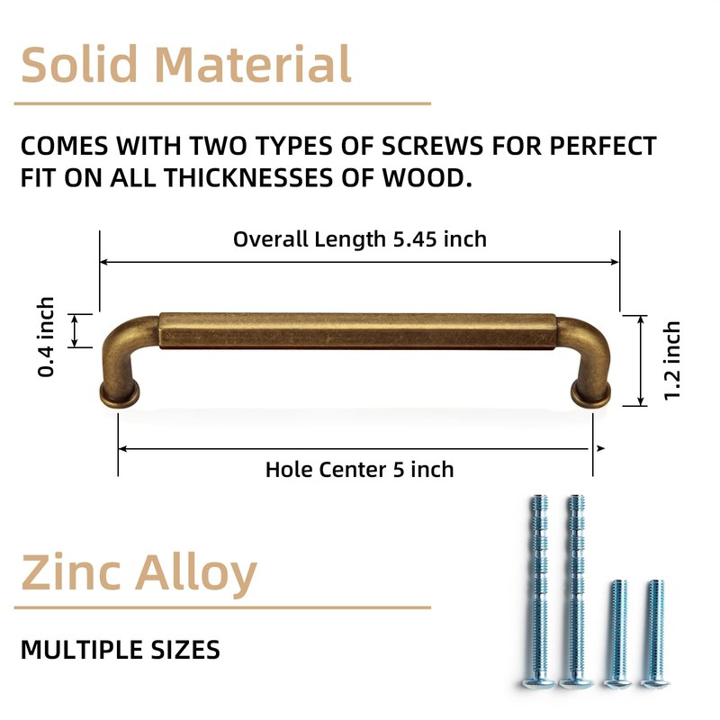 Goo-Ki 6 Pack 5 Inch （128mm） Hole Center Cabinet Pulls
