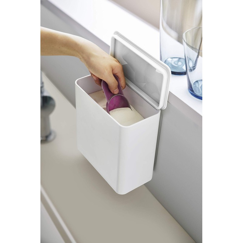 Yamazaki 4268 Magnetic & Sink Door Trash Can, White, Approx.