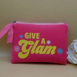 Benefit Give A Glam Pink Cosmetic Bag with Zipper x 3