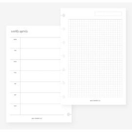 Mini Happy Planner Undated Weekly No.04 with Grid Planner Insert Agenda Refill for 7-Discs Notebook 4.6 x 7