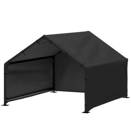 Outdoor Dog House with Canopy Pet Tent for Small Medium Large Breeds Dog Shade Shelter Made of TarpColor: Black Color