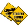 Student Driver Sticker-Bright Yellow-Safety Decal School Teen Driver 4" 2 Pack