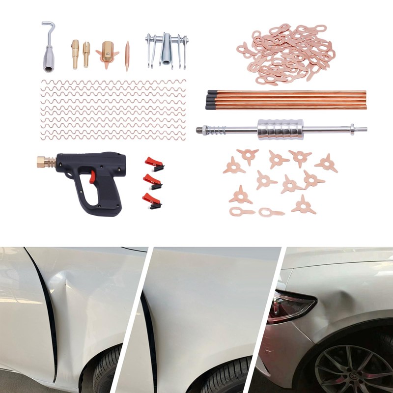 WUSILILU 86Pcs Dent Puller Welder Kit,Dent Puller Hammer Auto Body