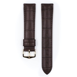 HIRSCH Unisex Watch Strap Alligator Style Model Duke 21 mm, brown, Strap.