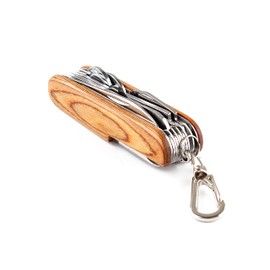 Swiss Style Wooden Handled Multitool with 20 Different Functions Including Saw & UK Legal Blade