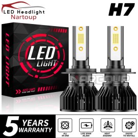 Nartoup LED Bulb H7 Headlight High Low Beam Conversion Kit Super Bright Plug&Play 6000K