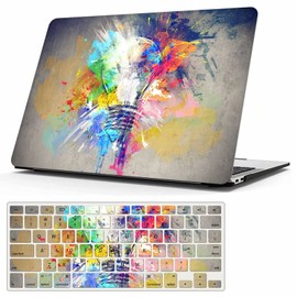 MonsDirect Compatible with MacBook Air 15 inch Case 2023 2024 Release M3 A3114 M2 A2941 with Liquid Retina Display & Touch ID, Slim Protective Plastic Hard Shell Case & Keyboard Cover, Creative Lamp