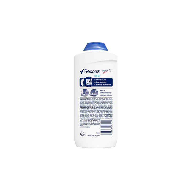 Desodorante para Pies en Polvo Fresh Rexona Efficient 200 gr
